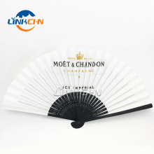 personalized luxury bamboo black folding paper fan